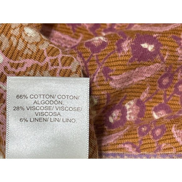 Lucky Brand Women's Knit Top Rust Pink Size 1X Casual Stretch V-Neck - Picture 7 of 8